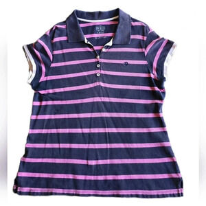 Izod, Size XL, Pink/Navy Striped Polo